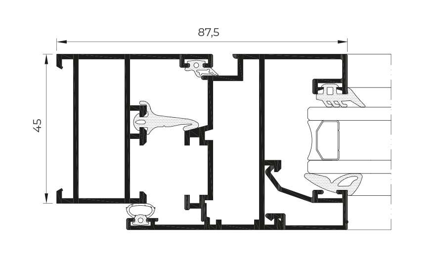 COR 2000 in edificio residenziale - finestre in alluminio e PVC Cortizo
