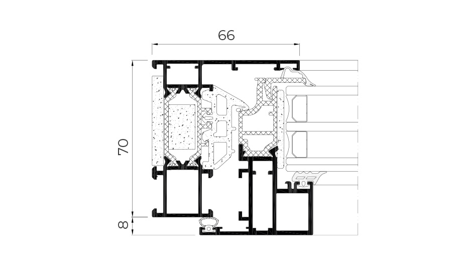 Interno COR 70 Anta Nascosta - finestre in alluminio e PVC Cortizo
