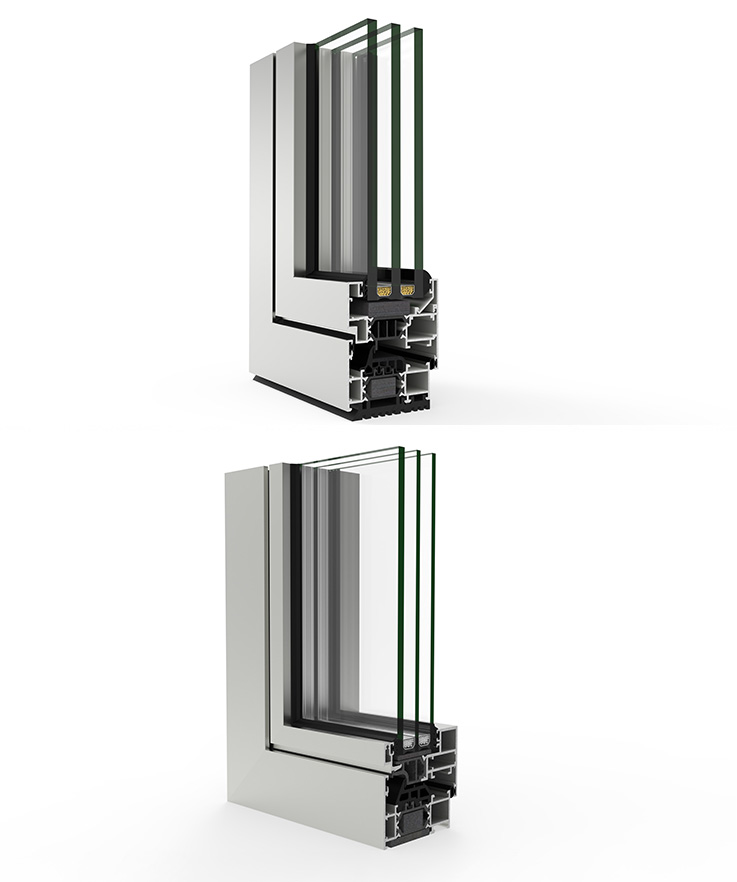 COR 70 Industrial - finestre in alluminio e PVC Cortizo