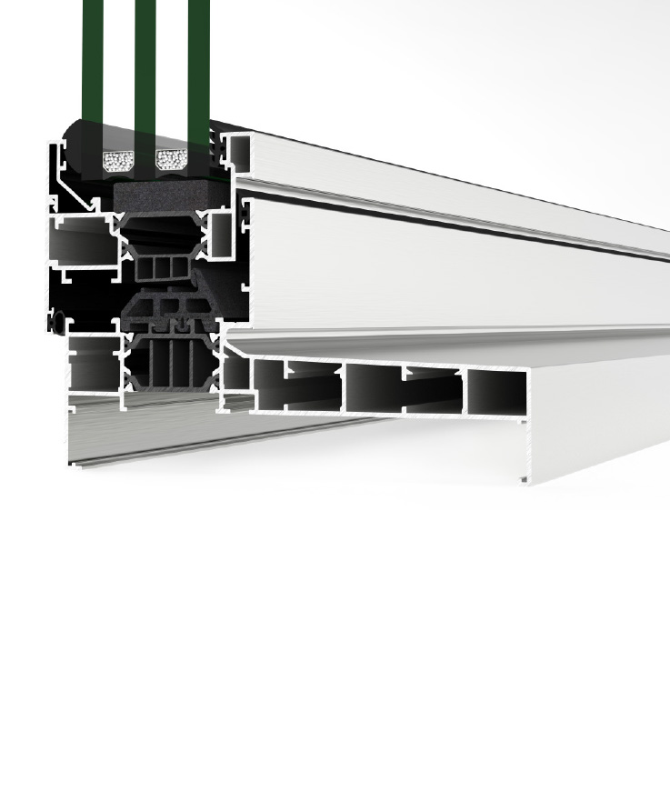 Dettaglio COR 70 OC Semivista - finestre in alluminio e PVC Cortizo