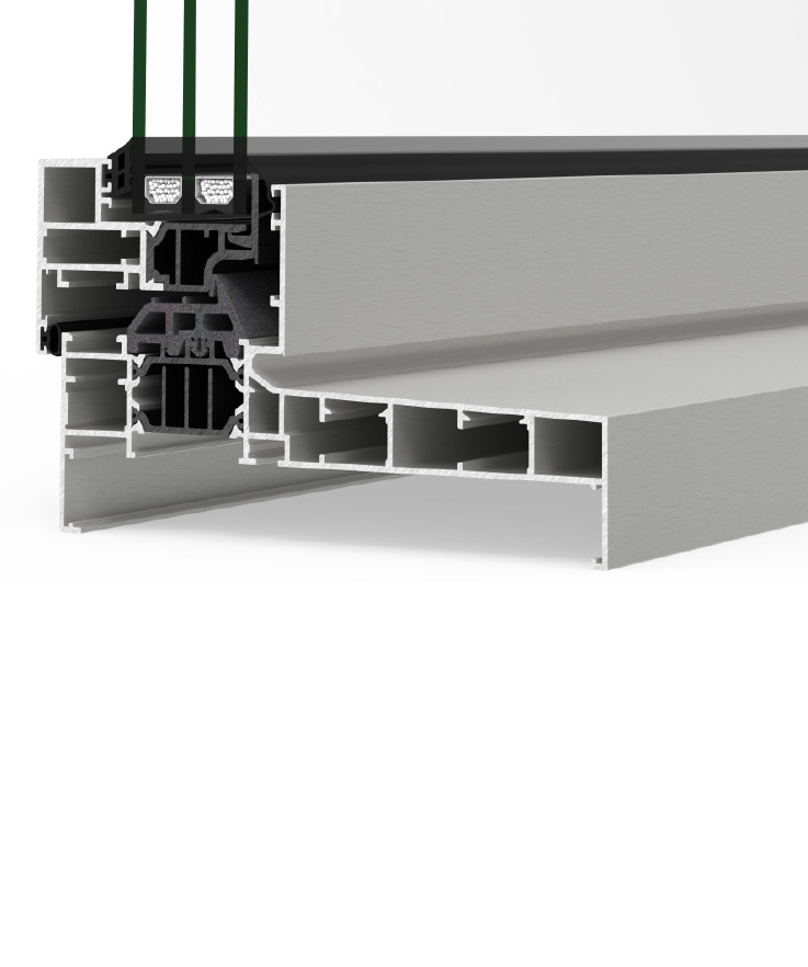 Dettaglio COR 70 OC - finestre in alluminio e PVC Cortizo