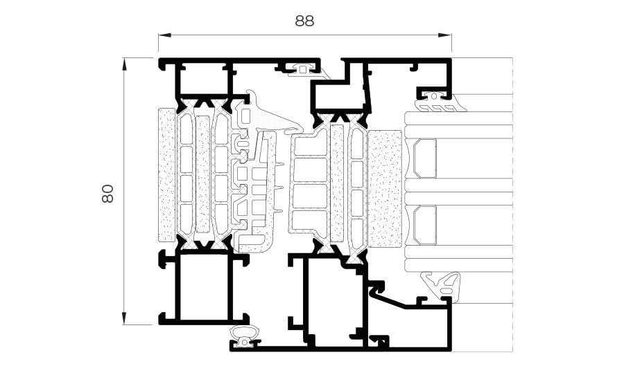 COR 80 Industrial - finestre in alluminio e PVC Cortizo