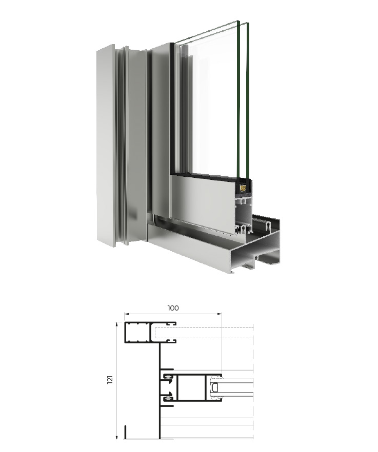 5000 scorrevole - finestre in alluminio e PVC Cortizo