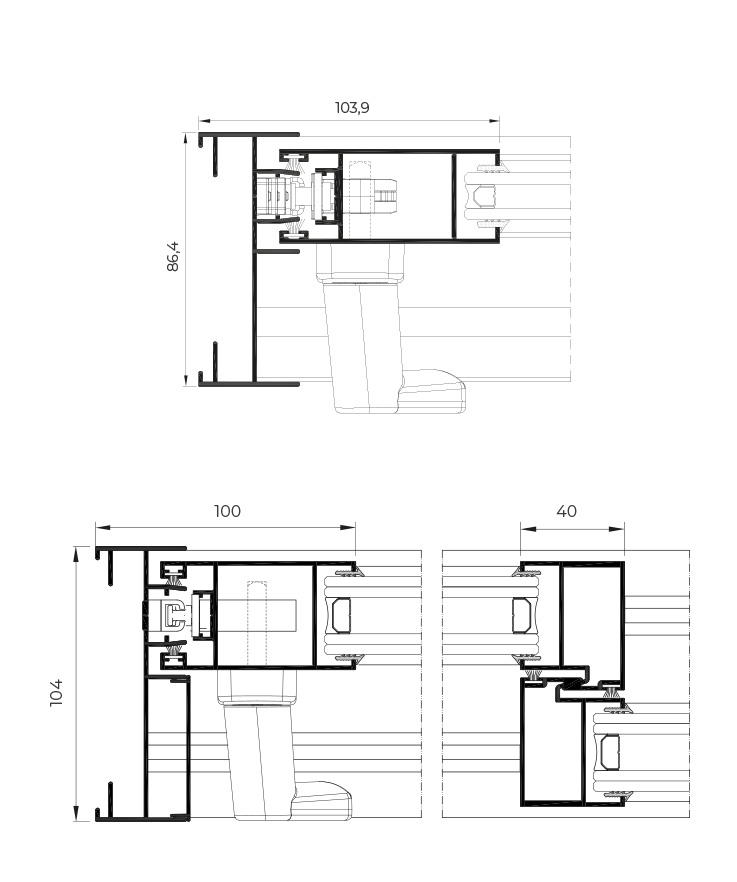 6500 scorrevole Plus / 6500 scorrevole - finestre in alluminio e PVC Cortizo