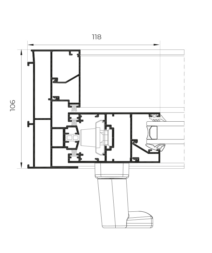 Portafinestra Mediterranea - finestre in alluminio e PVC Cortizo