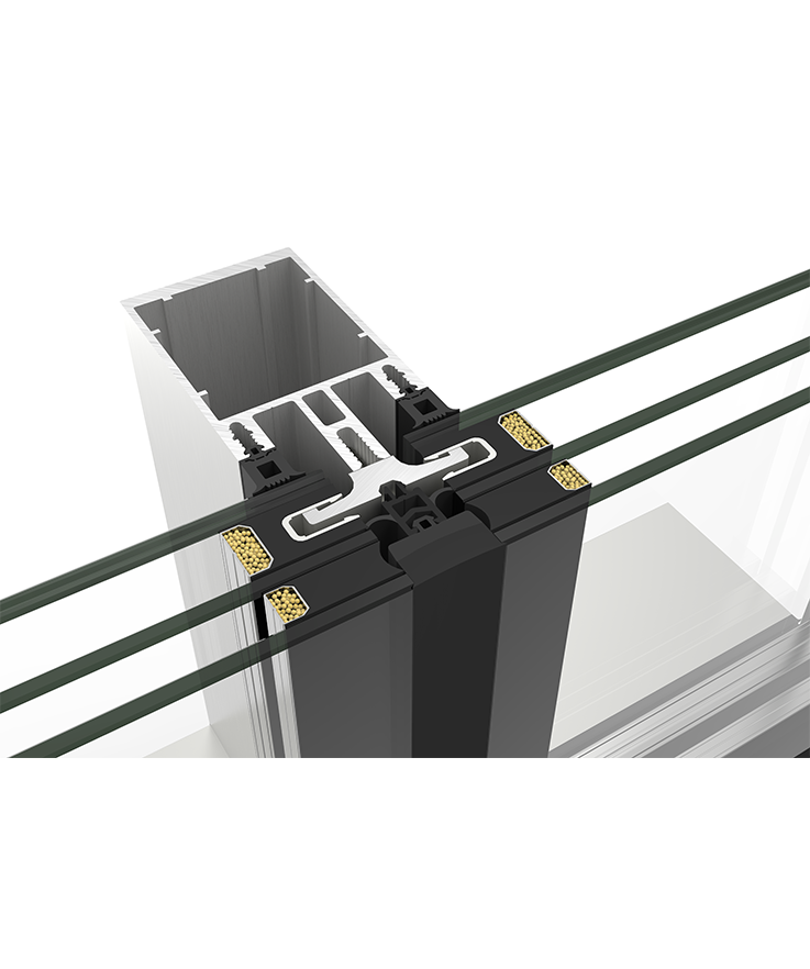 Facciata SG 52 - finestre in alluminio e PVC Cortizo