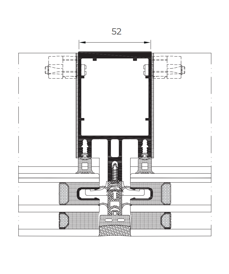 Facciata SG 52 - finestre in alluminio e PVC Cortizo