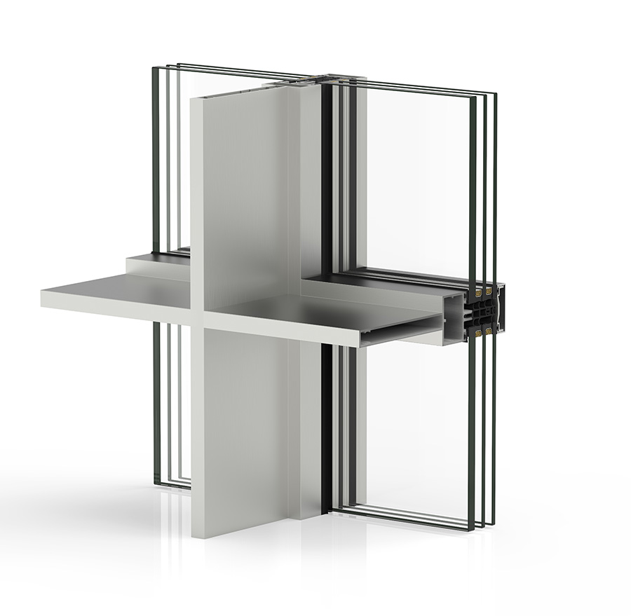 Facciata Equity - finestre in alluminio e PVC Cortizo