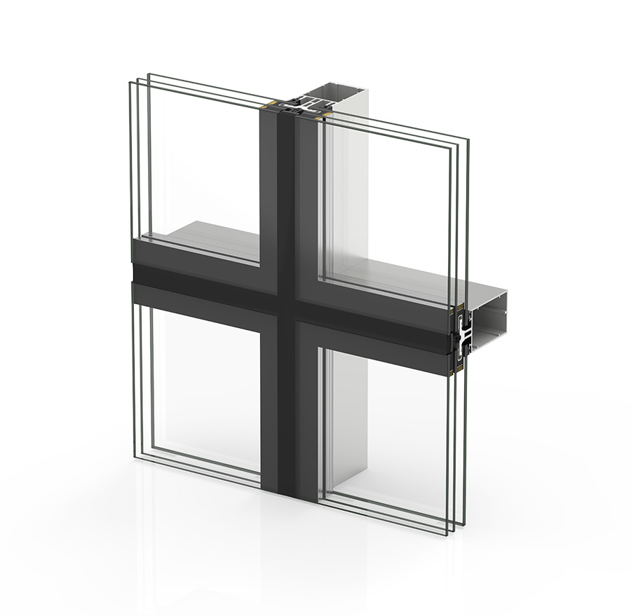 Facciata SG 52 - finestre in alluminio e PVC Cortizo