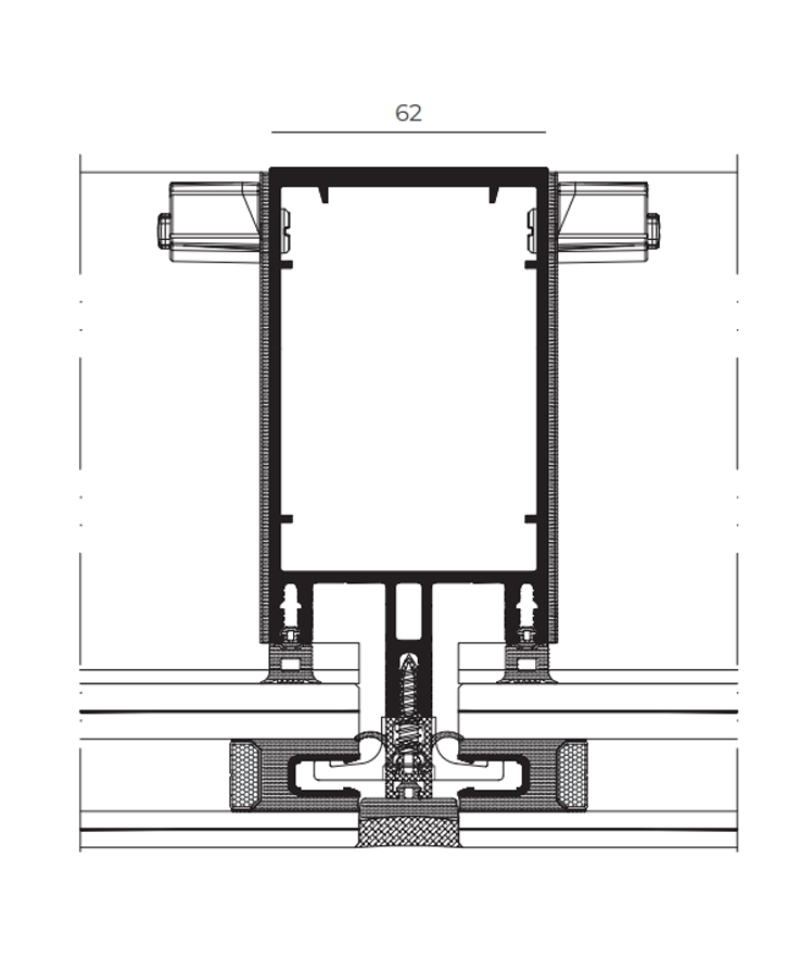 Facciata SG 62 - finestre in alluminio e PVC Cortizo