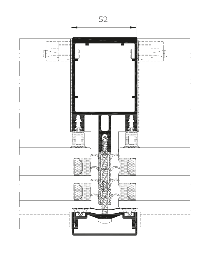 Facciata TP 52 - finestre in alluminio e PVC Cortizo