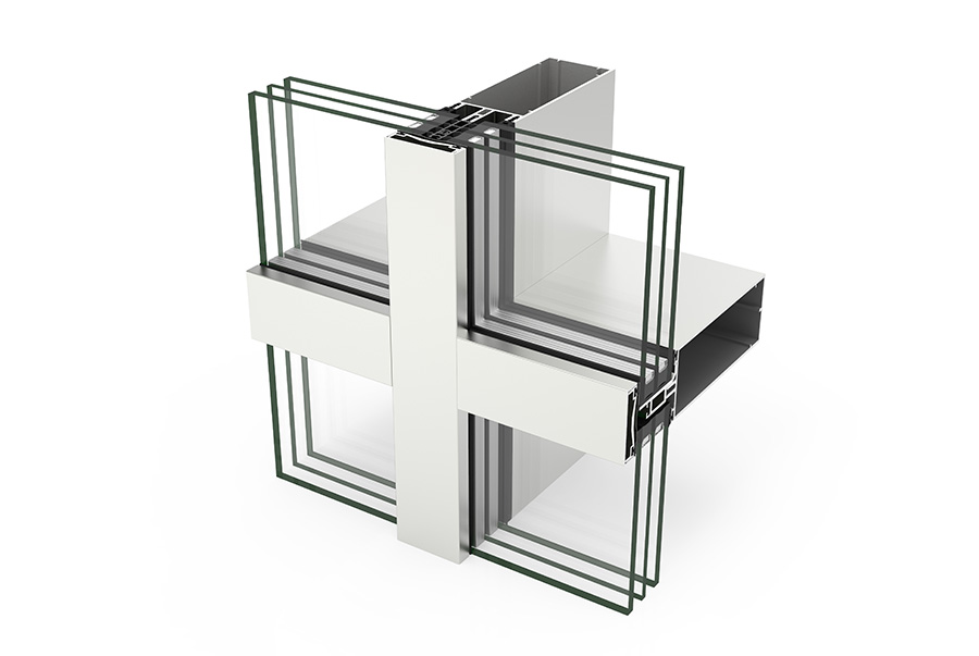 Facciata TP 62 - finestre in alluminio e PVC Cortizo