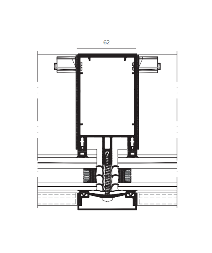 Facciata TP 62 - finestre in alluminio e PVC Cortizo