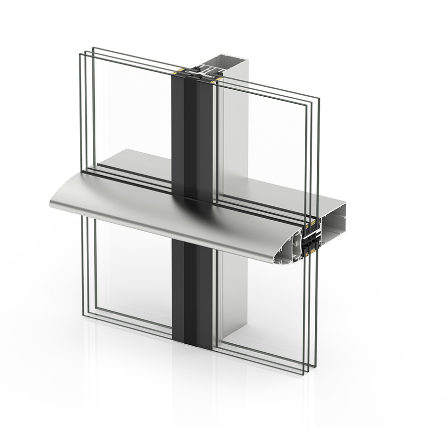 Facciata TPH 52 - finestre in alluminio e PVC Cortizo