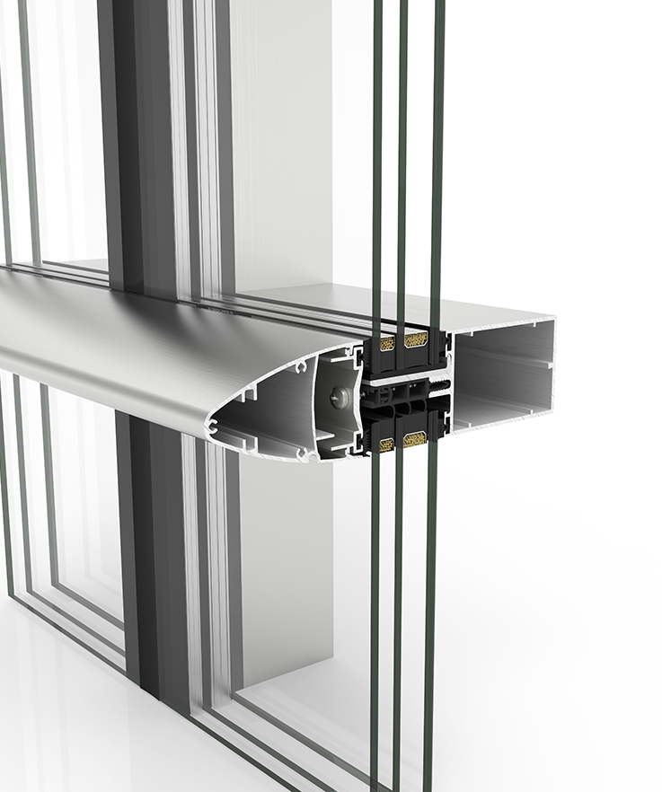 Facciata TPH 52 - finestre in alluminio e PVC Cortizo
