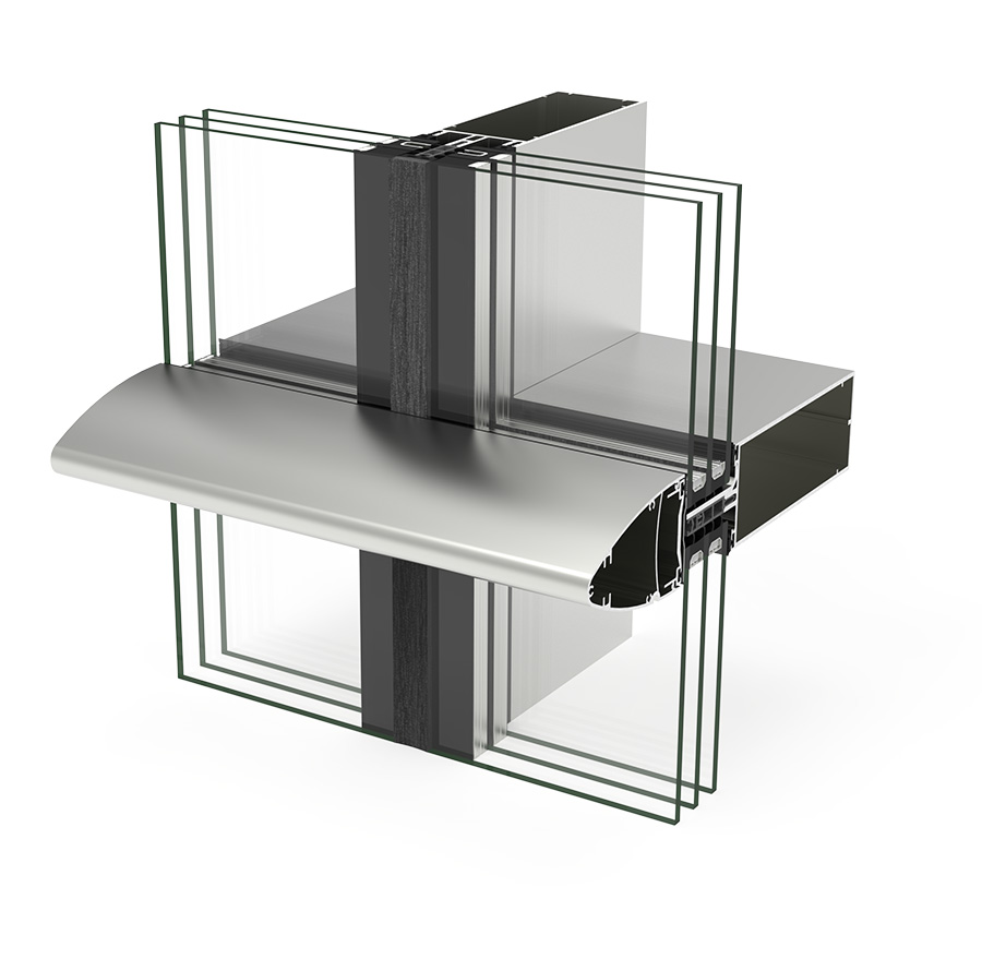 Facciata TPH 62 - finestre in alluminio e PVC Cortizo