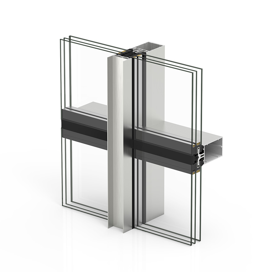 Facciata TPV 52 - finestre in alluminio e PVC Cortizo