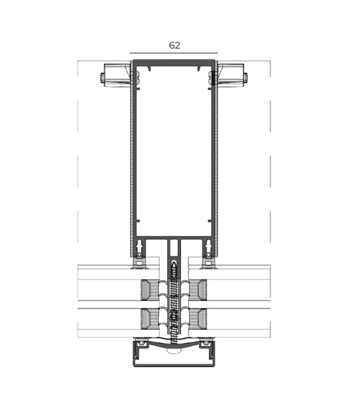 Facciata TPV 62 - finestre in alluminio e PVC Cortizo