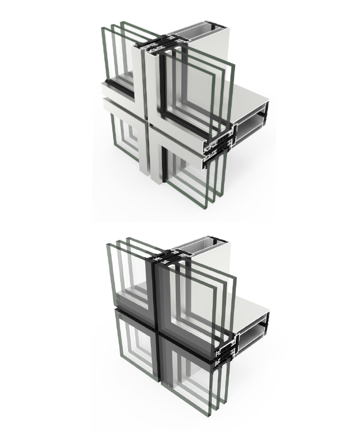 Facciata modulare Unit 66 - finestre in alluminio e PVC Cortizo