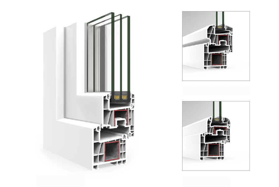 A 70 Battente - finestre in alluminio e PVC Cortizo
