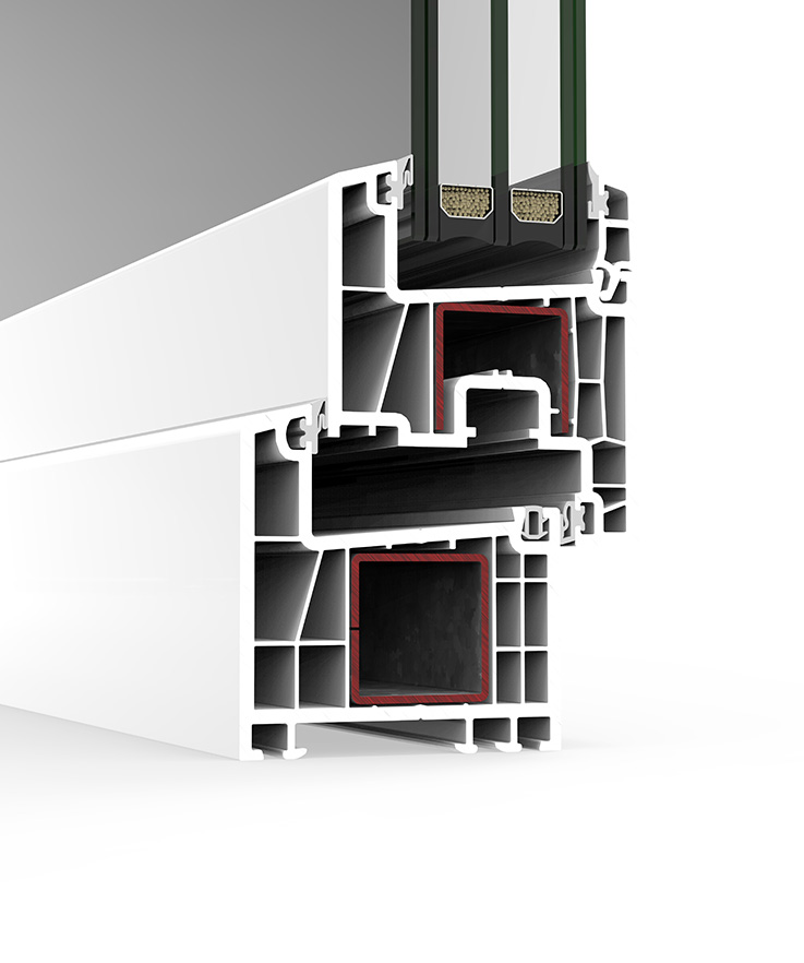 A 70 Battente - finestre in alluminio e PVC Cortizo