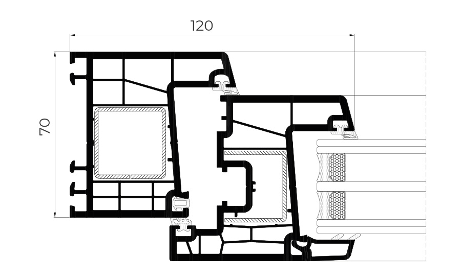 A 70 Battente - finestre in alluminio e PVC Cortizo