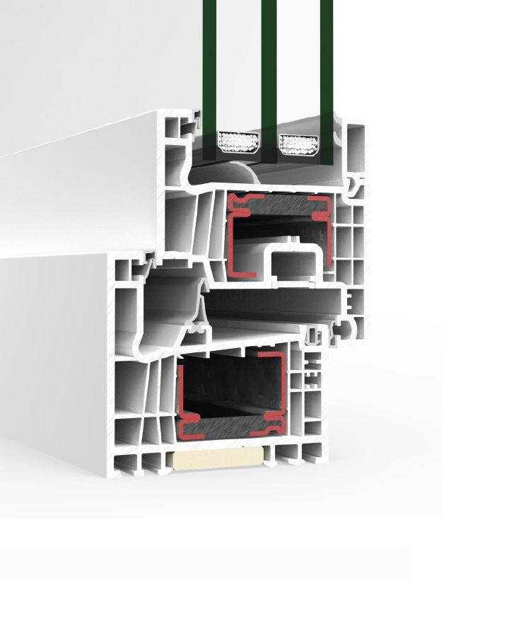 A 78 Battente - finestre in alluminio e PVC Cortizo