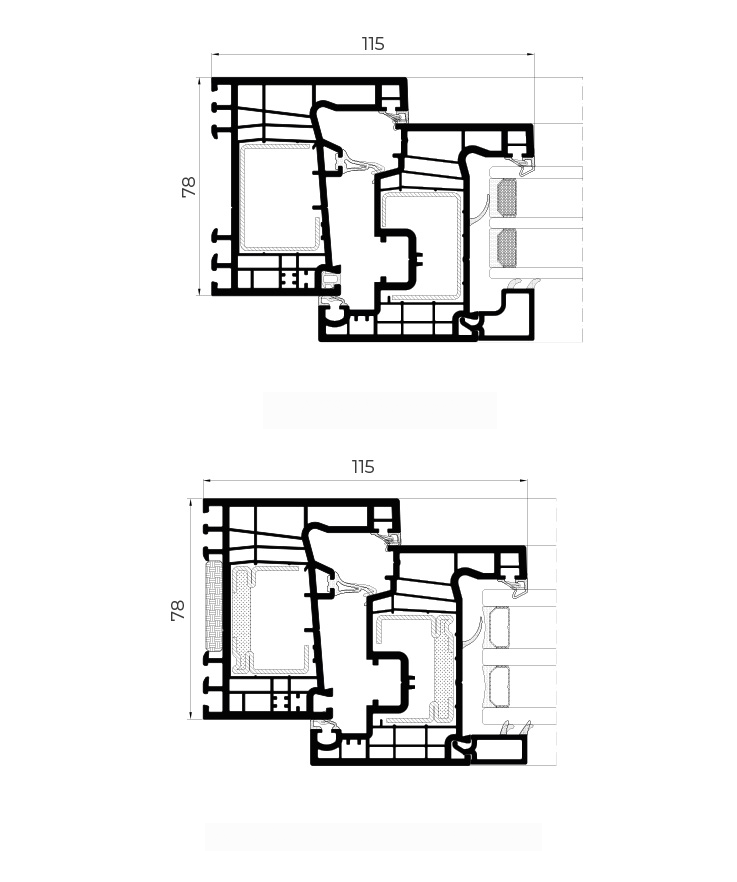 A 78 Battente - finestre in alluminio e PVC Cortizo