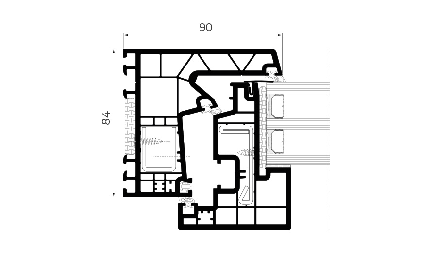 A 84 anta nascosta Passivhaus - finestre in alluminio e PVC Cortizo