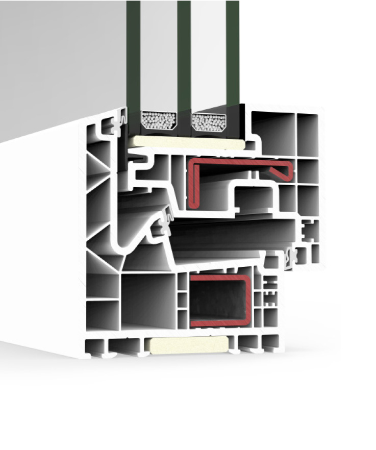 A 84 anta nascosta Passivhaus - finestre in alluminio e PVC Cortizo