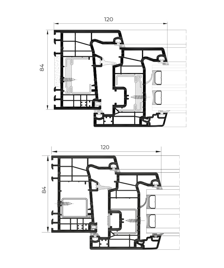 A 84 Passivhaus 1.0 - finestre in alluminio e PVC Cortizo